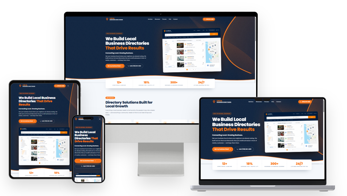 Local Business Directories website design by Vision Web